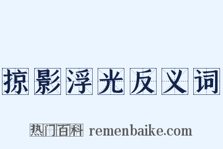 掠影浮光反义词是什么意思的图片